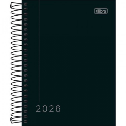 AGENDA ESPIRAL M4 PEPPER PRETO TILIBRA 2026 - REF. 179698 - PACOTE COM 4 UNIDADES