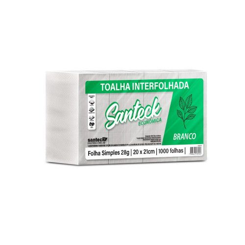 PAPEL TOALHA RECICLADO 2 DOBRAS 20 X 21 1000 FOLHAS - REF. 110 - 1 PACOTE