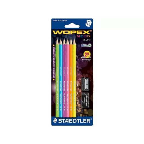 KIT LAPIS PRETO N.2 WOPEX COM 6 LAPIS + BORRACHA+APONTADOR - REF. 180FSBK6LC - 1 UNIDADE