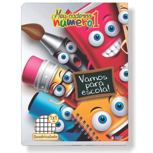 CADERNO QUADRICULADO CAPA DURA 40 FOLHAS NUMERO 1 BROCHURA 70G  - REF. 2107 - CAIXA COM 5 UNIDADES