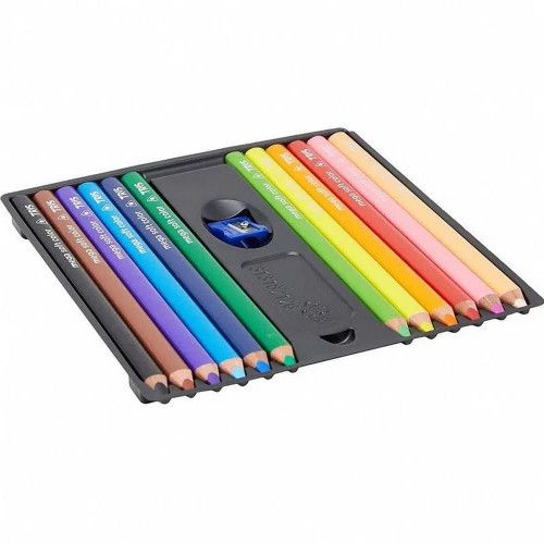 LAPIS 12 CORES JUMBO 2 EM 1 + APONTADOR TRIS - REF. 682341 - PACOTE COM 3 UNIDADES