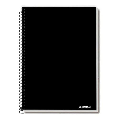CADERNO 1 MATERIA 96FL NEUTRO PRETO TAMOIO - REF. 2581 - PACOTE COM 4 UNIDADES