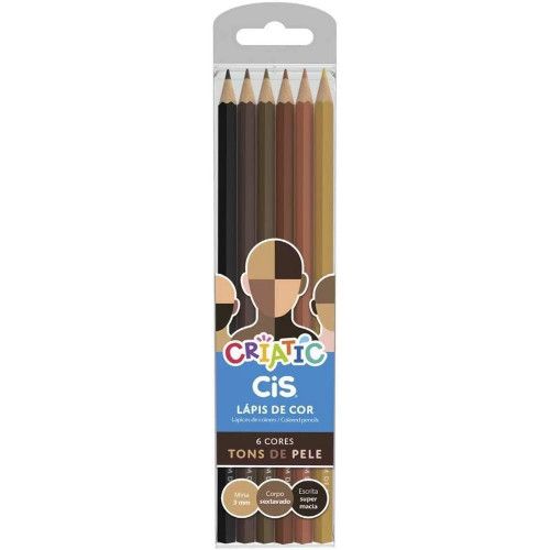 LAPIS 6 CORES CRIATIC TONS PELE CIS - REF. 60.0300 - PACOTE COM 6 UNIDADES