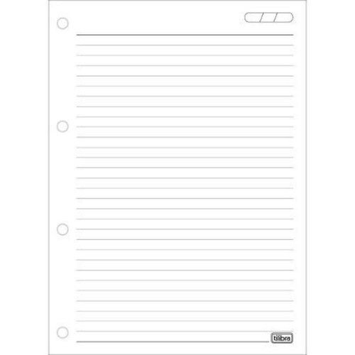 BLOCO PARA FICHARIO 80 FOLHAS ARGOLADO 90G TILIBRA - REF. 34187 - PACOTE COM 5 UNIDADES