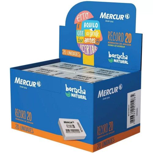 BORRACHA BRANCA RECORD 20 MERCUR - REF. B0101004-01 - CAIXA COM 20 UNIDADES