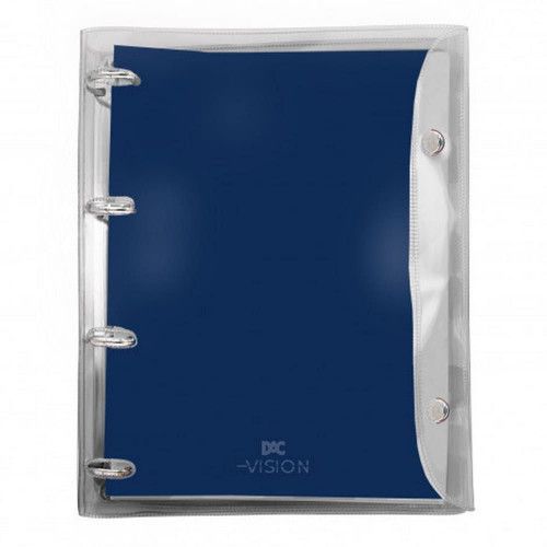 FICHARIO COLEGIAL 4 ARGOLAS 192 FOLHAS VISION AZUL CRISTAL - REF. 3989 - 1 UNIDADE
