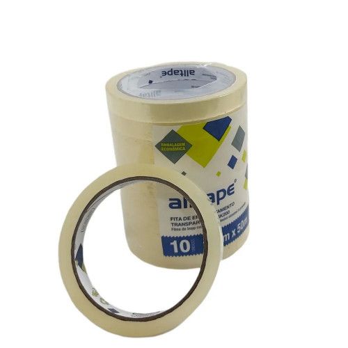 FITA ADESIVA TRANSPARENTE 12MMX50M ALLTAPE - REF. PR011720041 - PACOTE COM 10 UNIDADES