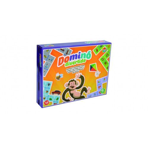 JOGO DOMINO DIVERTIDO 28 PECAS MADEIRA AQUARELA - REF .ANIMAIS - 1 UNIDADE