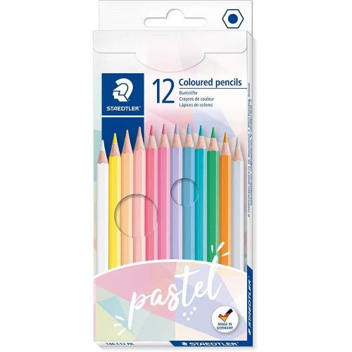 LAPIS 12 CORES TONS PASTEIS STAEDTLER - REF. 146 C12 PA - PACOTE COM 5 CAIXAS