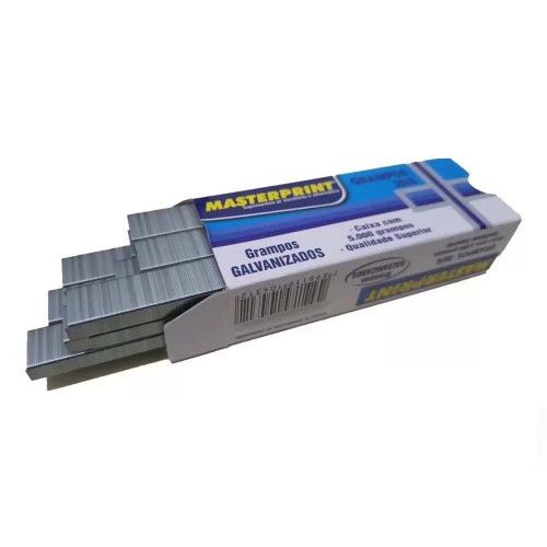 GRAMPO 26/6 GALVANIZADO COM 5000 GRAMPOS MASTERPRINT - REF. 303010002 - 1 UNIDADE