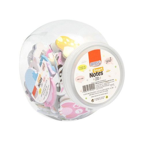 BLOCO ADESIVO ANOTAÇÃO 45X45MM 30 FOLHAS ZOO BRW - REF. BA0200 - PACOTE COM 75 BLOCOS
