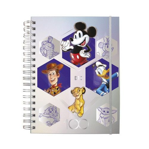 CADERNO SMART COLEGIAL DISNEY 100 COLEÇÃO ESPECIAL COM 80 FOLHAS REPOSICIONÁVEIS 90G – REF. 4047 – 1 UNIDADE