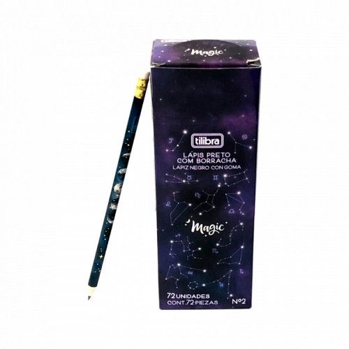 LAPIS PRETO N.2 REDONDO COM BORRACHA MAGIC TILIBRA - REF. 32541 - CAIXA COM 72 UNIDADES