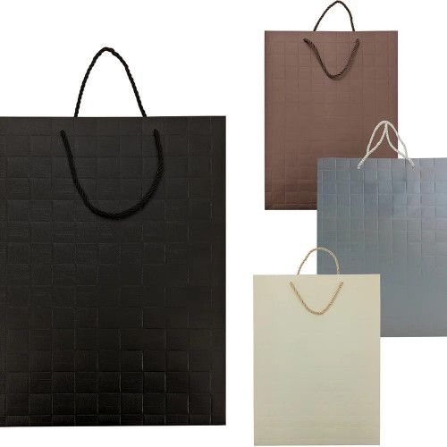 SACOLA DE PAPEL PARA PRESENTE 12 X 9 X 36CM TEXT BLOCKS - REF. 18564 - PACOTE COM 12 UNIDADES
