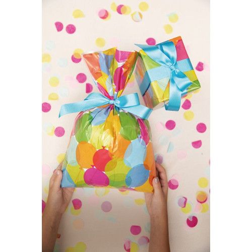 SACO 30X44CM METALICO SORTIDO ANIVERSARIO CROMUS - REF. 99580149 - PACOTE COM 50 UNIDADES