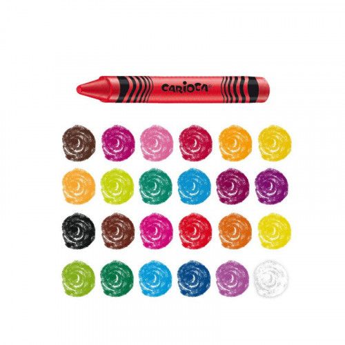 GIZ DE CERA COLORIDO COM 24 CORES – WAX CRAYONS CARIOCA - 9725 COM 1 UNIDADE