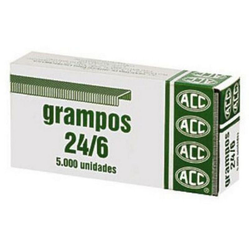GRAMPO 24/6 GALVANIZADO COM 5000 ACC - 1 UNIDADE