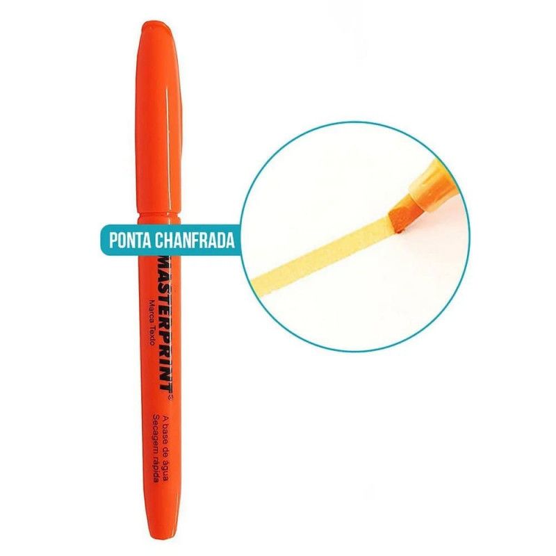 PINCEL MARCA TEXTO LARANJA MASTERPRINT - REF. MP612 - CAIXA COM 12 UNIDADES