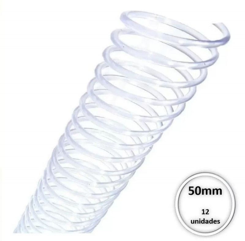 ESPIRAL 50 MM TRANSPARENTE 450 FOLHAS - CAIXA COM 12 UNIDADES