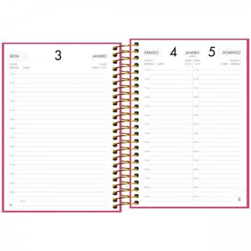 AGENDA ESPIRAL NAPOLI FEMININA M5 TILIBRA 2025 - REF. 145530 - PACOTE COM 5 UNIDADES