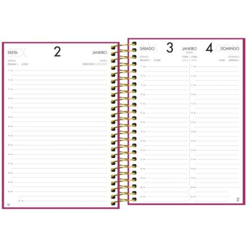 AGENDA ESPIRAL NAPOLI FEMININA M5 TILIBRA 2026 - REF. 145530 - PACOTE COM 5 UNIDADES