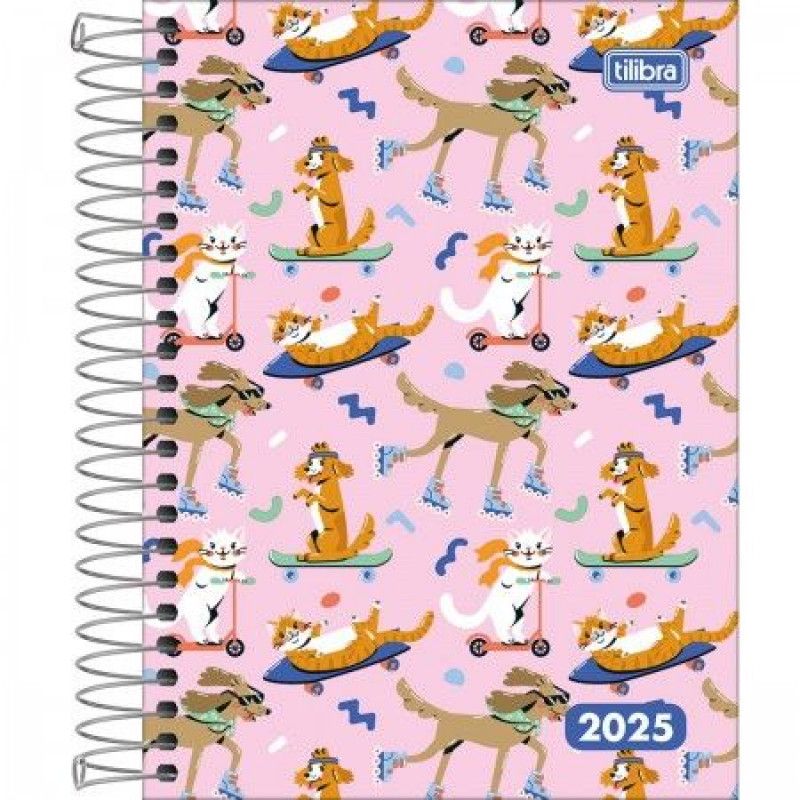 AGENDA ESPIRAL MAIS FEMININA M4 TILIBRA 2025 - REF. 144843 - PACOTE COM 4 UNIDADES SORTIDAS