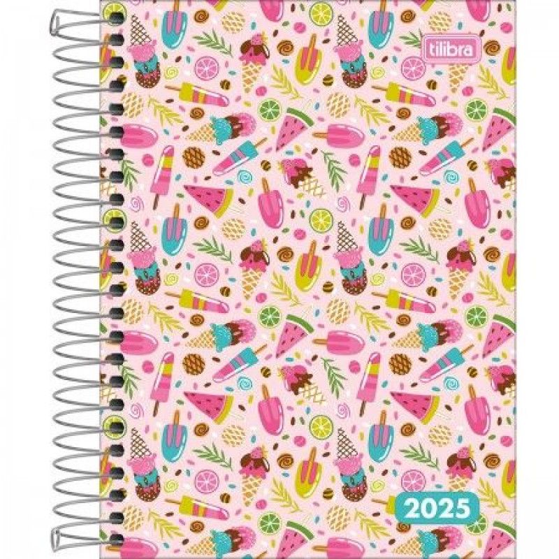 AGENDA ESPIRAL MAIS FEMININA M4 TILIBRA 2025 - REF. 144843 - PACOTE COM 4 UNIDADES SORTIDAS