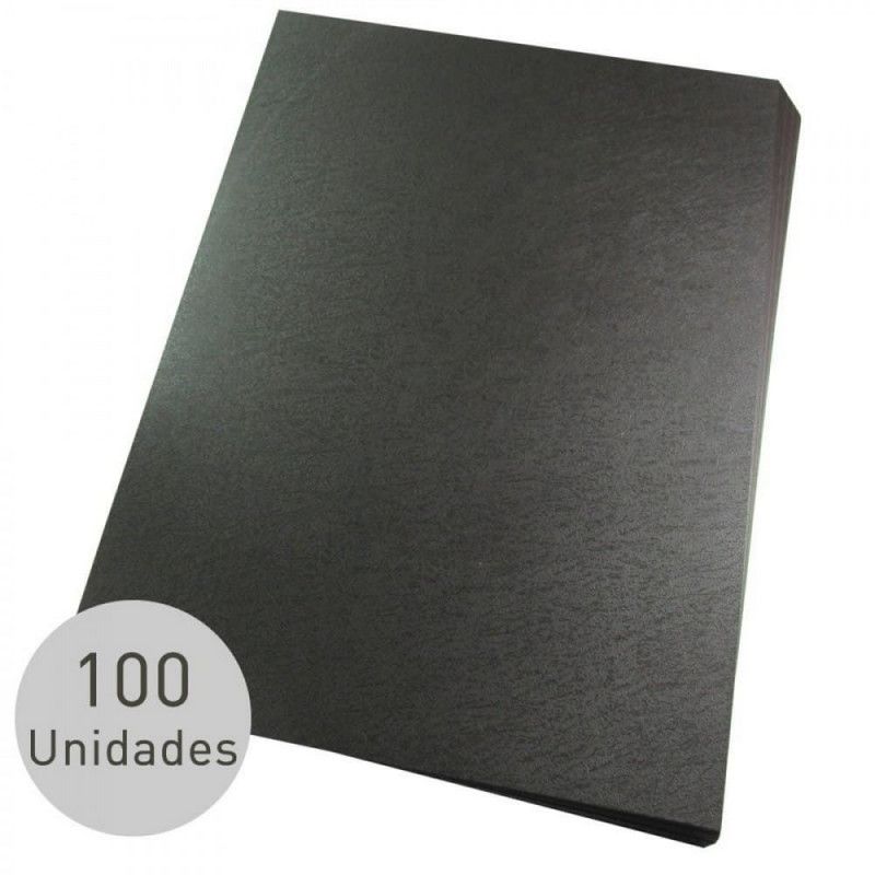 CONTRA CAPA PARA ENCADERNACAO A3 PRETO - CAIXA COM 100 UNIDADES