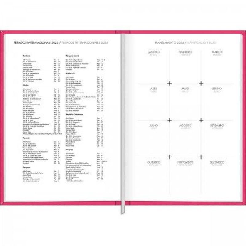 AGENDA COSTURADA NAPOLI M5 FEMININA TILIBRA 2025 - REF. 145548 - PACOTE COM 4 UNIDADES