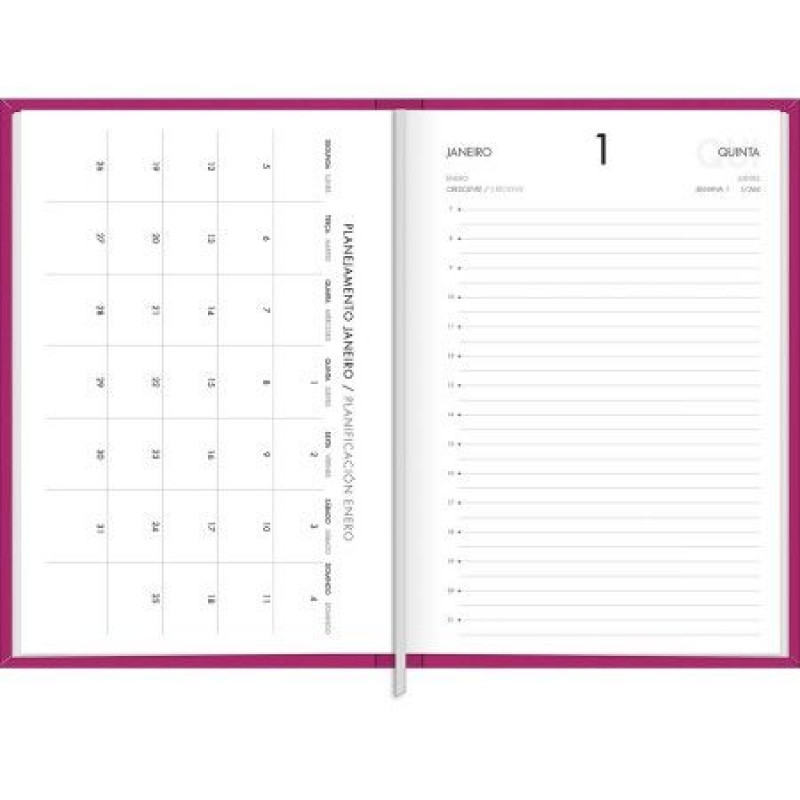 AGENDA COSTURADA NAPOLI M5 FEMININA TILIBRA 2026 - REF. 145548 - PACOTE COM 4 UNIDADES