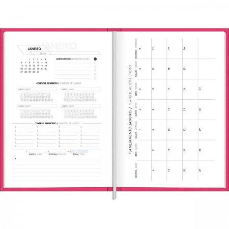 AGENDA COSTURADA NAPOLI M5 FEMININA TILIBRA 2025 - REF. 145548 - PACOTE COM 4 UNIDADES