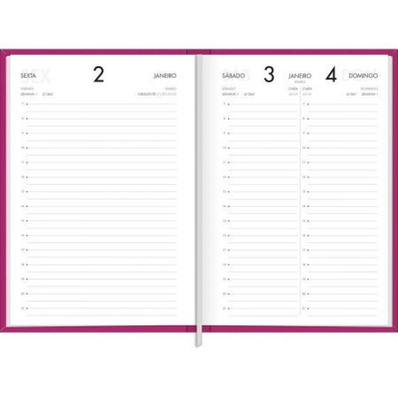 AGENDA COSTURADA NAPOLI M5 FEMININA TILIBRA 2026 - REF. 145548 - PACOTE COM 4 UNIDADES