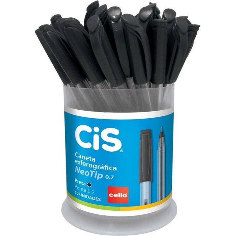 CANETA ESFEROGRAFICA 0.7 NEOTIP PRETO CIS - REF. 34.4800 - CAIXA COM 50 UNIDADES