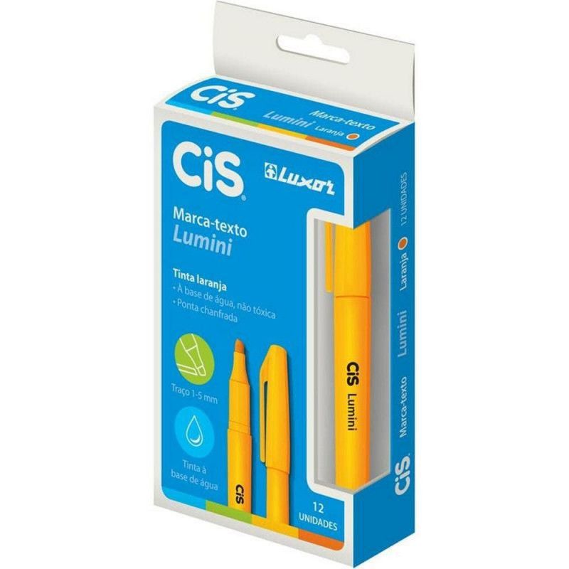 PINCEL MARCA TEXTO LUMINI LARANJA -  REF 4.8700 - 1 CAIXA COM 12 UNIDADES