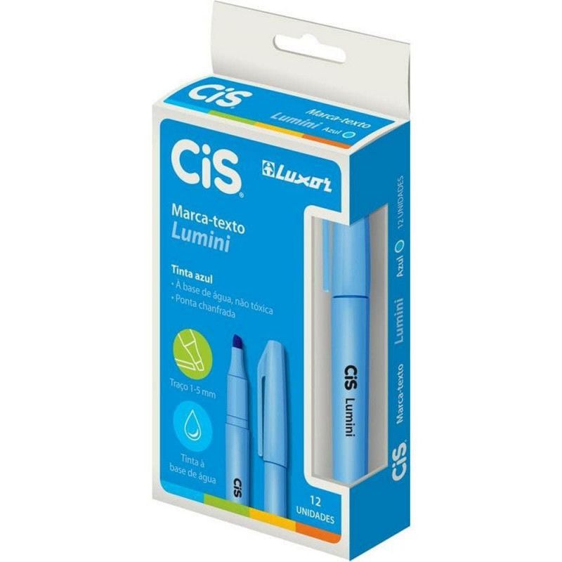 PINCEL MARCA TEXTO LUMINI AZUL - REF 4.8601 - 1 CAIXA COM 12 UNIDADES