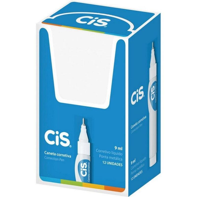 CANETA CORRETIVA 9ML CIS - REF. 43.3100 - CAIXA COM 12 UNIDADES