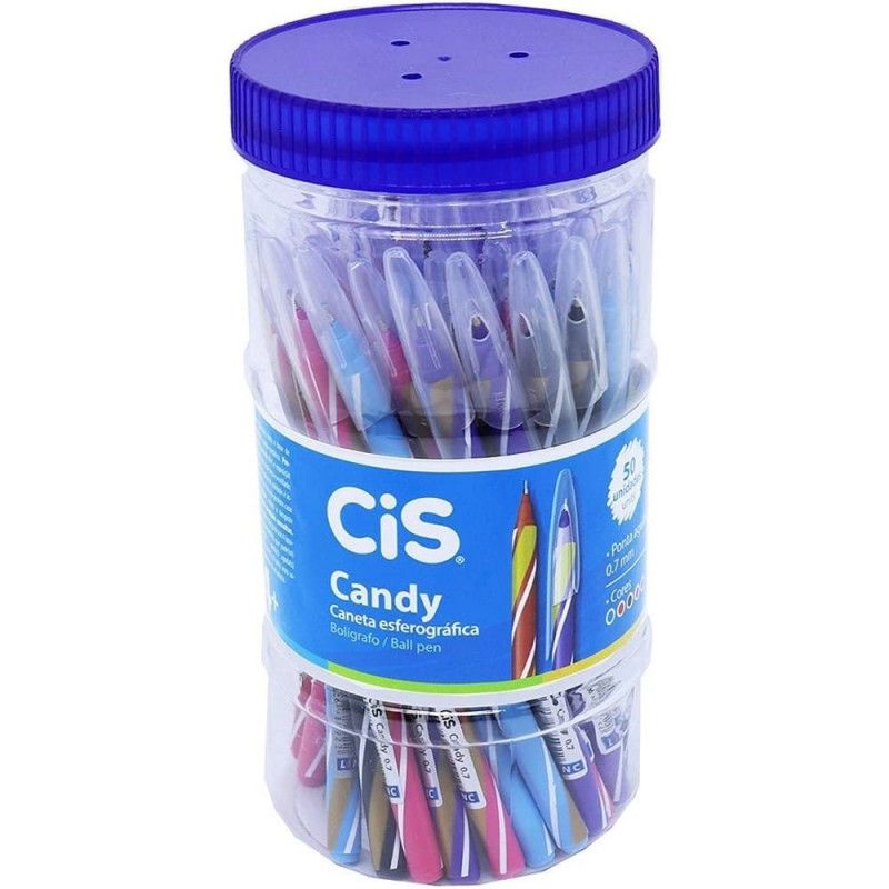 CANETA ESFEROGRAFICA 0.7 CANDY CIS - REF. 5915 CAIXA COM 50 UNIDADES