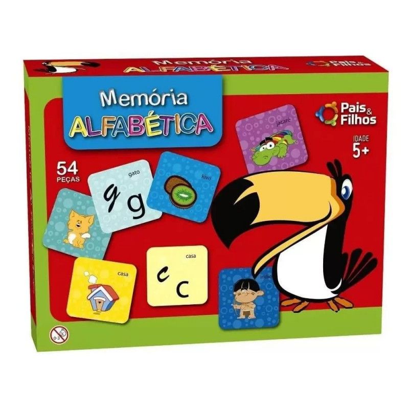 JOGO MEMORIA ALFABETICA 54 CARTAS PAIS E FILHOS - REF. 2814 - 1 UNIDADE