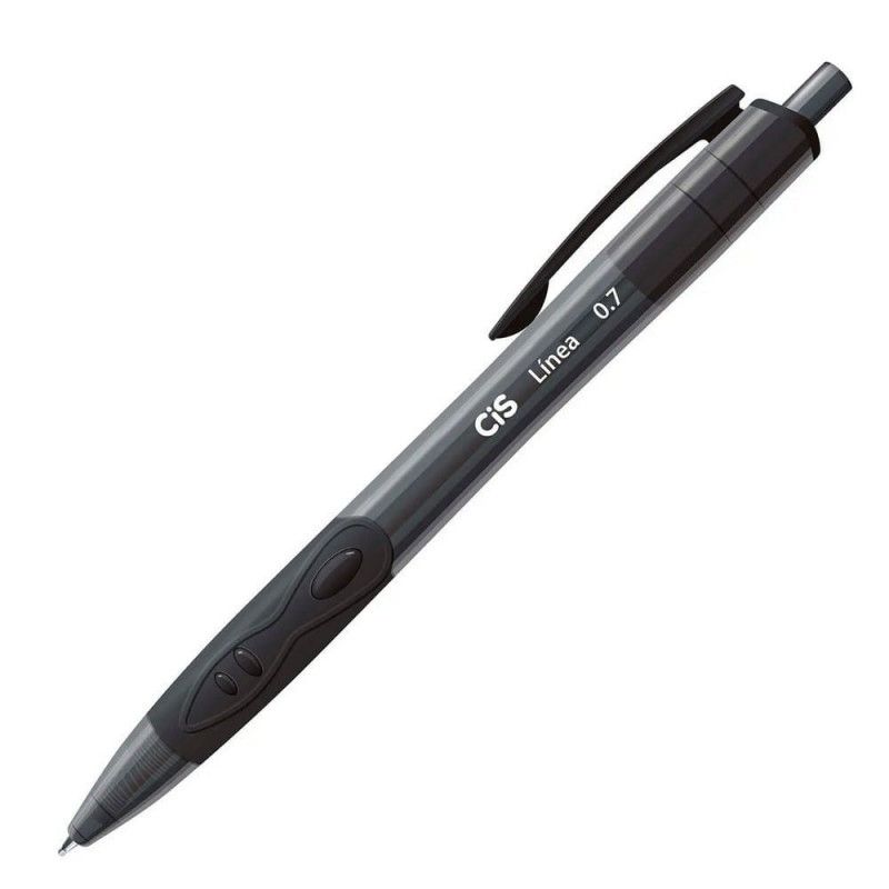 CANETA ESFEROGRAFICA 0.7 RETR LINEA PRETO CIS - REF. 48.9700 - CAIXA COM 12 UNIDADE