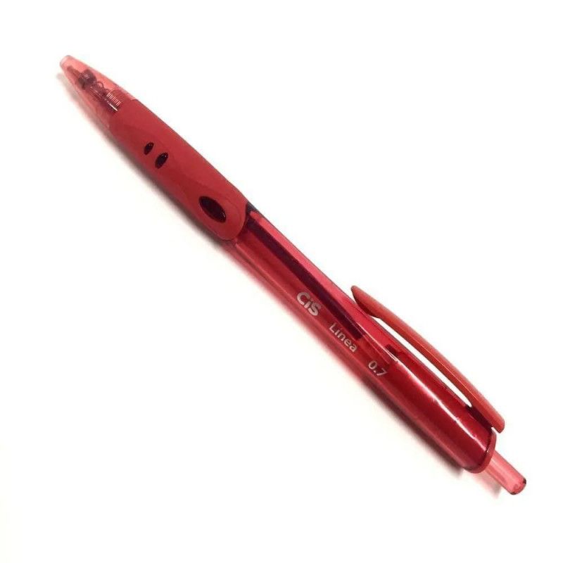 CANETA ESFEROGRAFICA 0.7 RETR LINEA VERMELHO CIS - REF. 7727 - CAIXA COM 12 UNIDADES