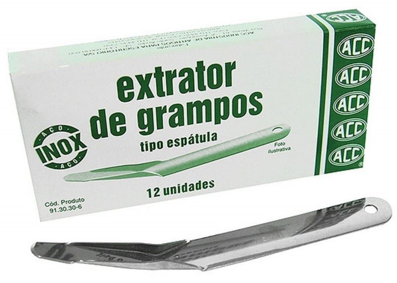 EXTRATOR GRAMPO ESPATULA INOX ACC - CAIXA COM 12 UNIDADES
