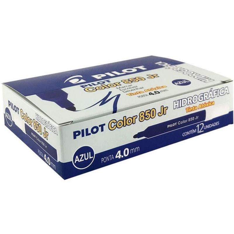 CANETA HIDROGRAFICA COLOR 850 JR AZUL - REF 850 - CAIXA COM 12 UNIDADES