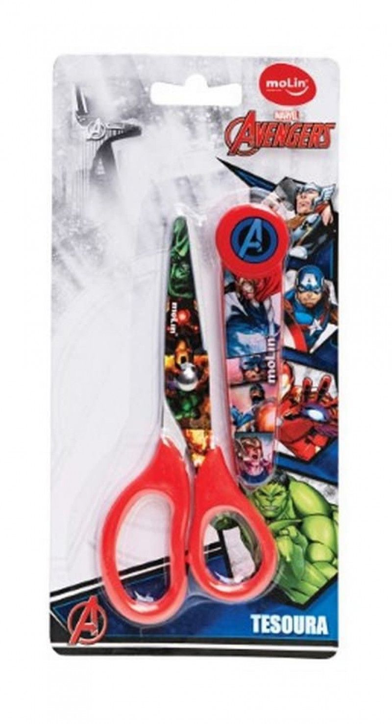 TESOURA ESCOLAR AVENGERS MOLIN - REF. 22279 - 1 UNIDADE