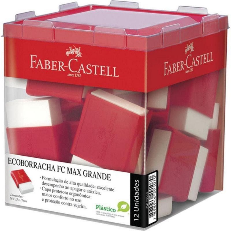BORRACHA MAX BRANCA PLASTICA GRANDE FABER - REF. 7012 - CAIXA COM 12 UNIDADES