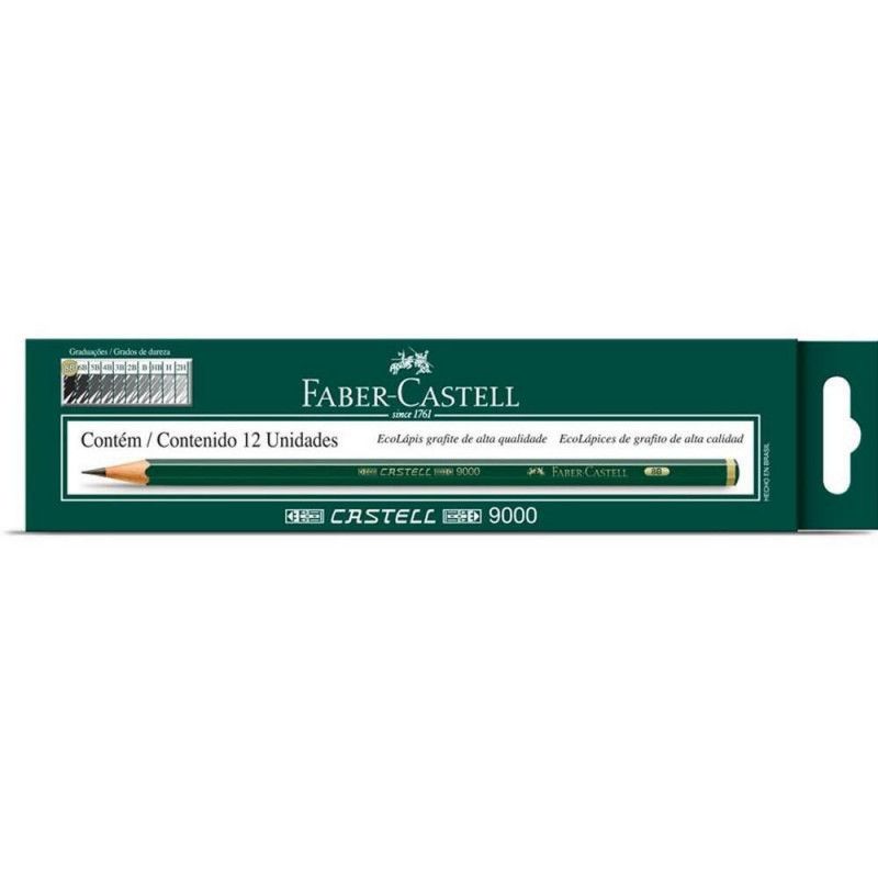 LAPIS PRETO 8B FABER-CASTELL - REF. 90008B - CAIXA COM 12 UNIDADES