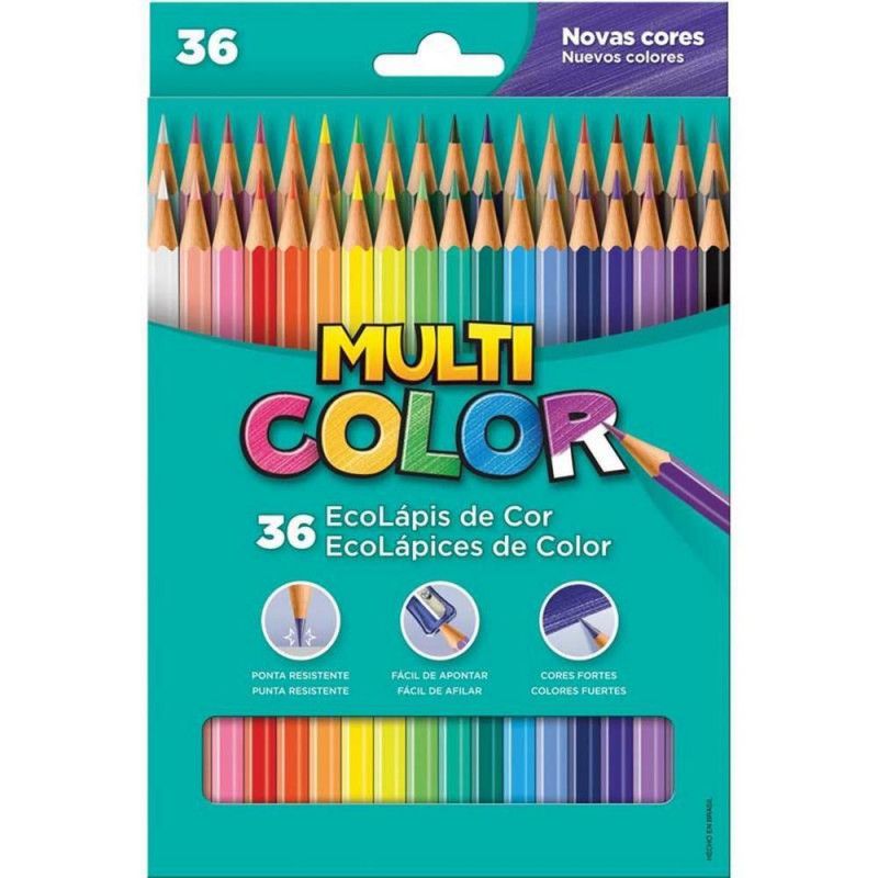 KIT LAPIS 36 CORES MULTICOLOR FABER -REF.  11.3600 - PACOTE COM 3 UNIDADES
