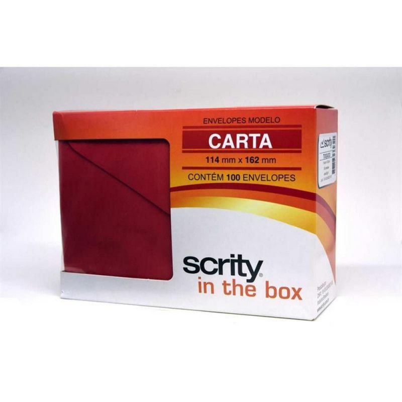 ENVELOPE CARTA 114X162MM VERMELHO SCRITY - REF. TOQUIO - CAIXA COM 100 UNIDADES