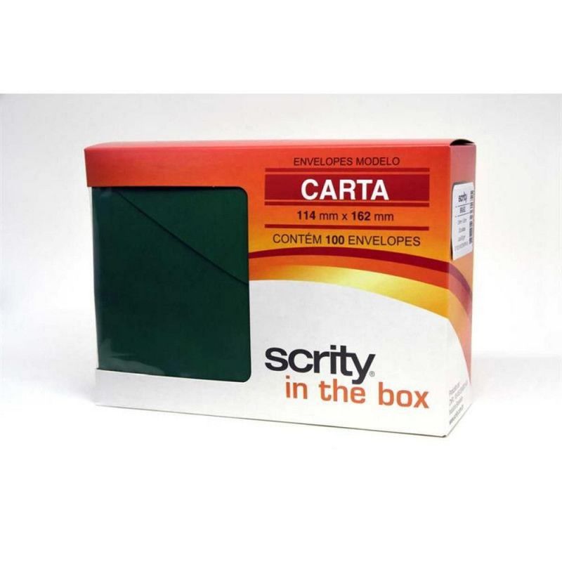 ENVELOPE CARTA 114X162MM VERDE SCRITY - REF. BRASIL - CAIXA COM 100 UNDIADES