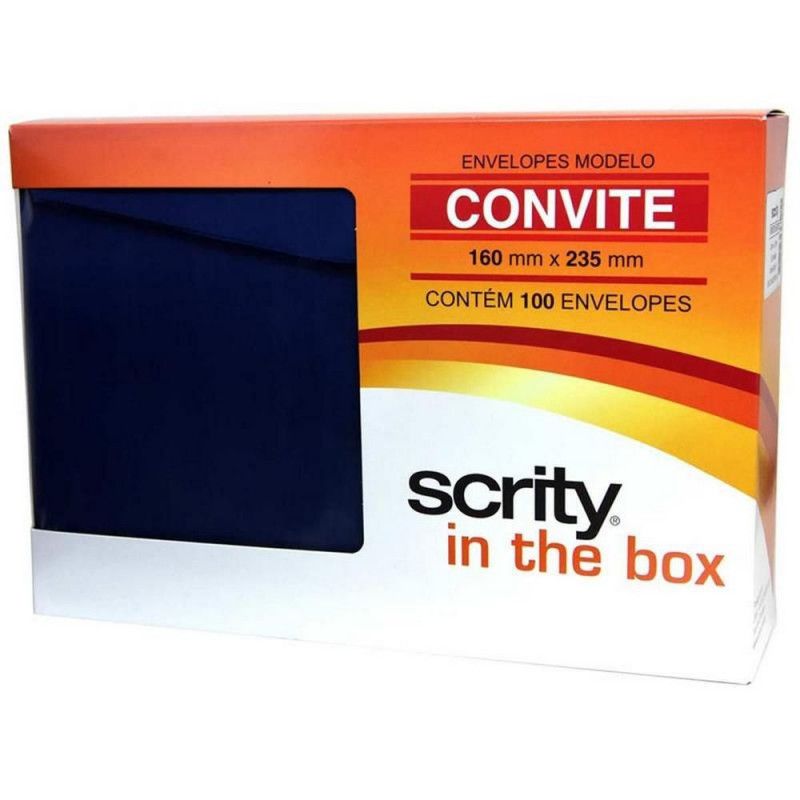 ENVELOPE CONVITE 160X235MM AZUL MARINHO - REF. P.SEGURO - CAIXA COM 100 UNIDADES