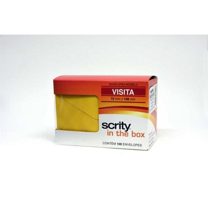 ENVELOPE VISITA 72X108MM AMARELO SCRITY - REF. R.JANEIRO - CAIXA COM 100 UNIDADES